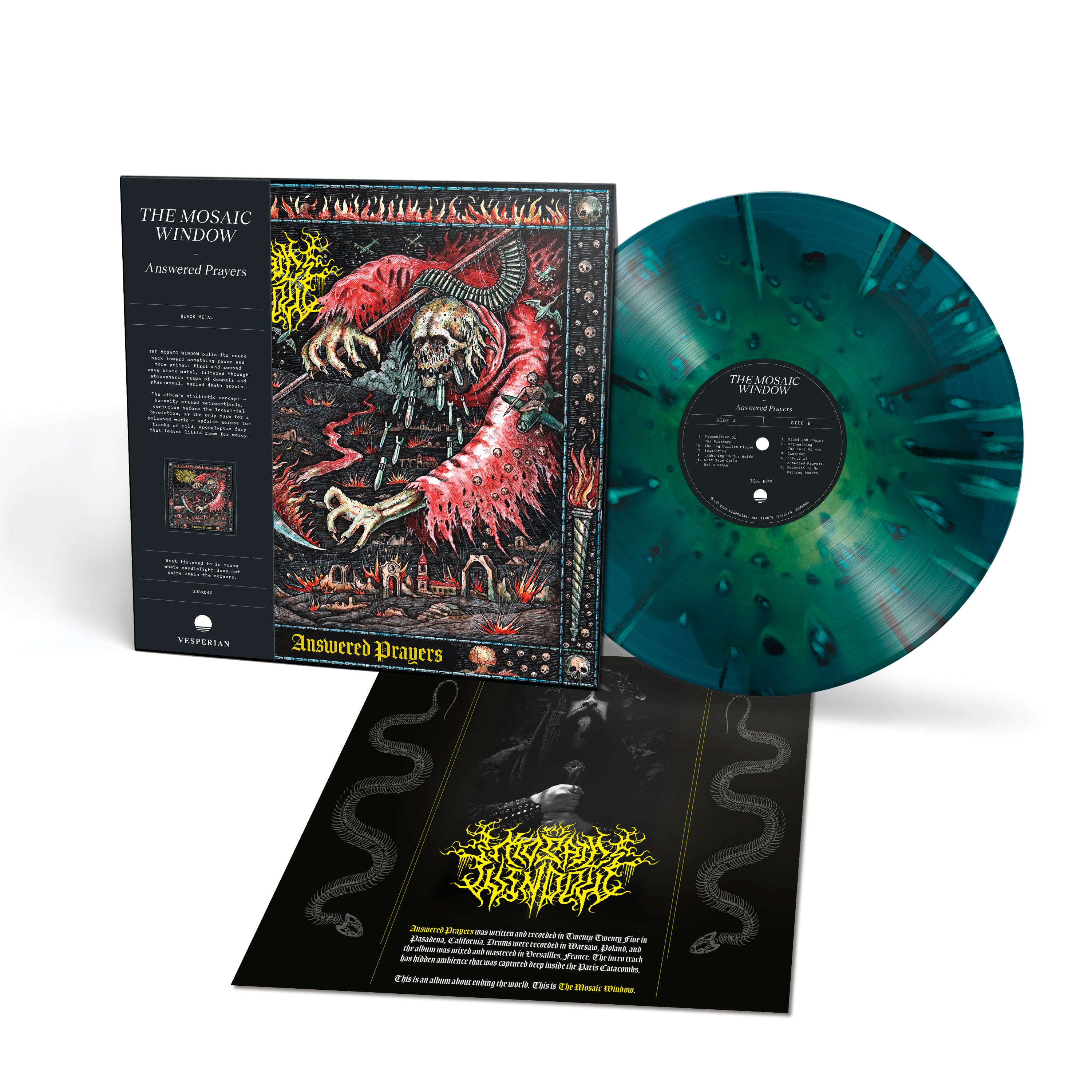 The Mosaic Window - Answered Prayers  LP green/black splatter